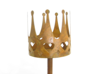 Metall-Stecker Krone, D11 H10, ges, H80cm Rost 640367-65